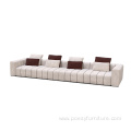 leather sectional sofa top layer Nordic module sofas